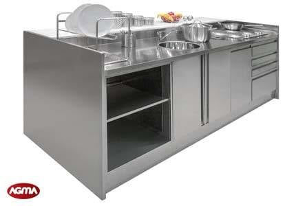 cucina inox ad isola